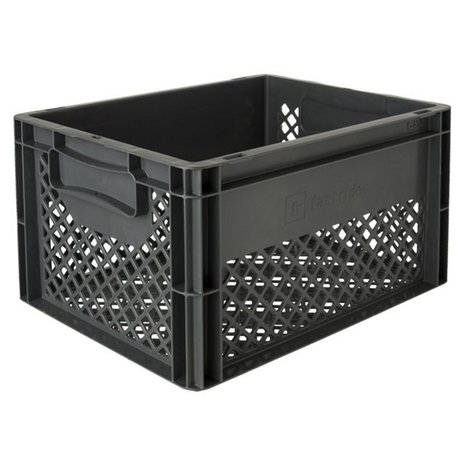 Fast Rider Kunststof Fietskrat Medium  25 liter  Antraciet Recyclaat Fast Rider Kunststof Fietskrat Medium  25 liter  Antraciet Recyclaat