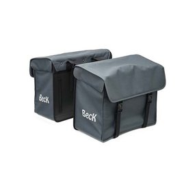 Beck Dubbele Fietstas Canvas Medium Grijs Beck Dubbele Fietstas Canvas Medium Grijs