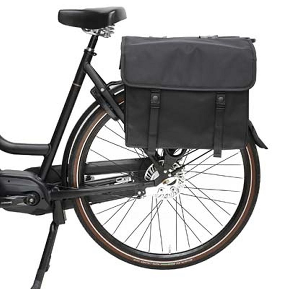 Beck Dubbele Fietstas Canvas Medium Black Beck Dubbele Fietstas Canvas Medium Black