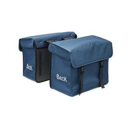 Beck Dubbele Fietstas Canvas Medium Blauw Beck Dubbele Fietstas Canvas Medium Blauw