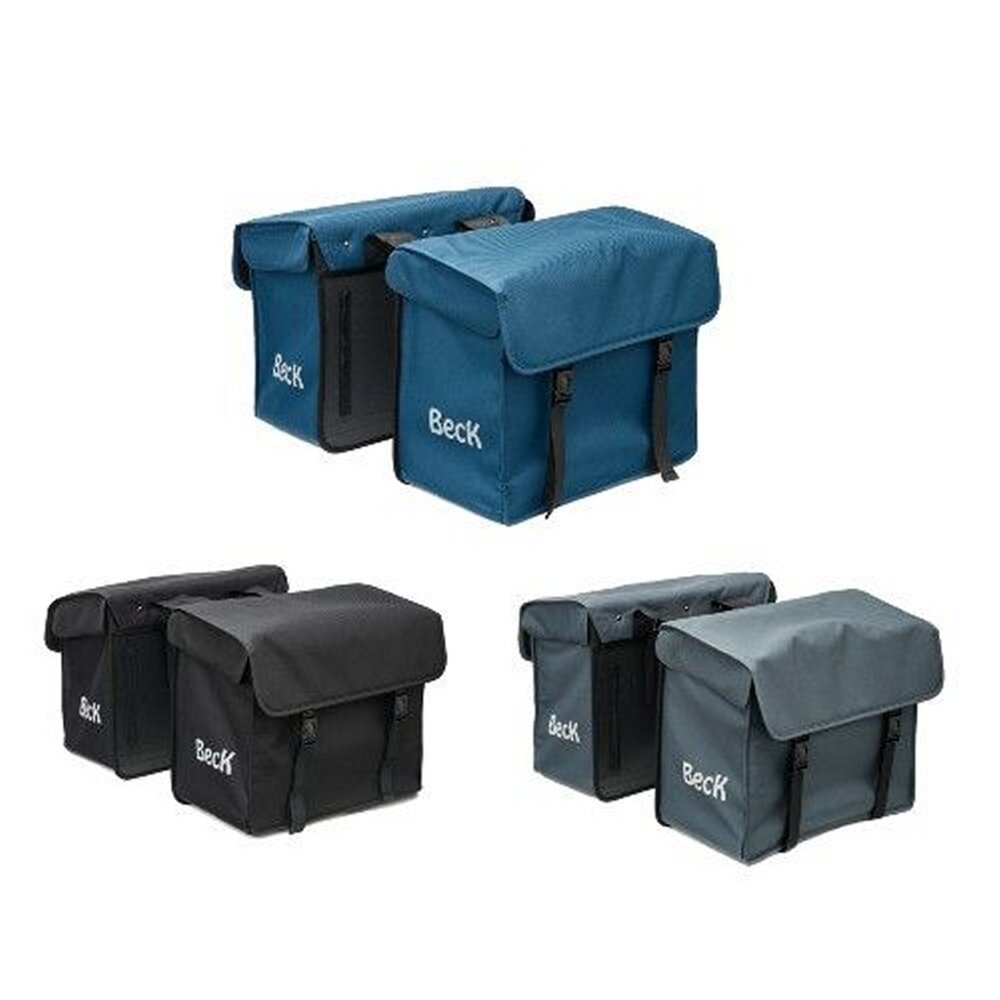 Beck Dubbele Fietstas Canvas Medium Blauw Beck Dubbele Fietstas Canvas Medium Blauw