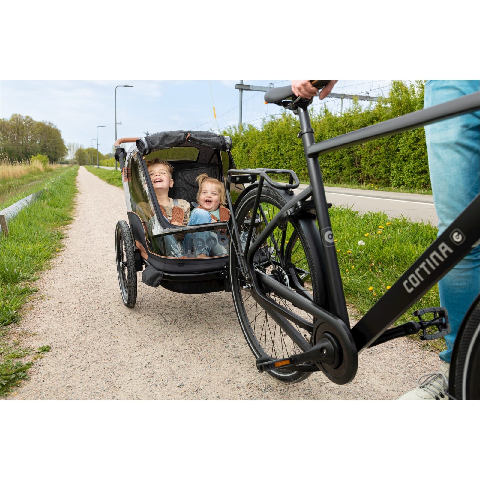 Trailer 2 in 1 Fietskar Grijs