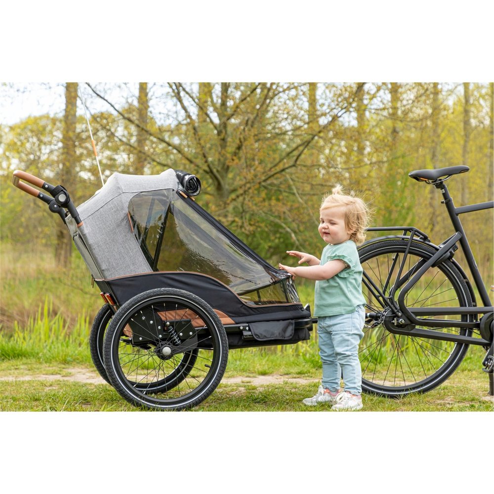 Bobike Trailer 2 in 1 Fietskar Grijs Bobike Trailer 2 in 1 Fietskar Grijs