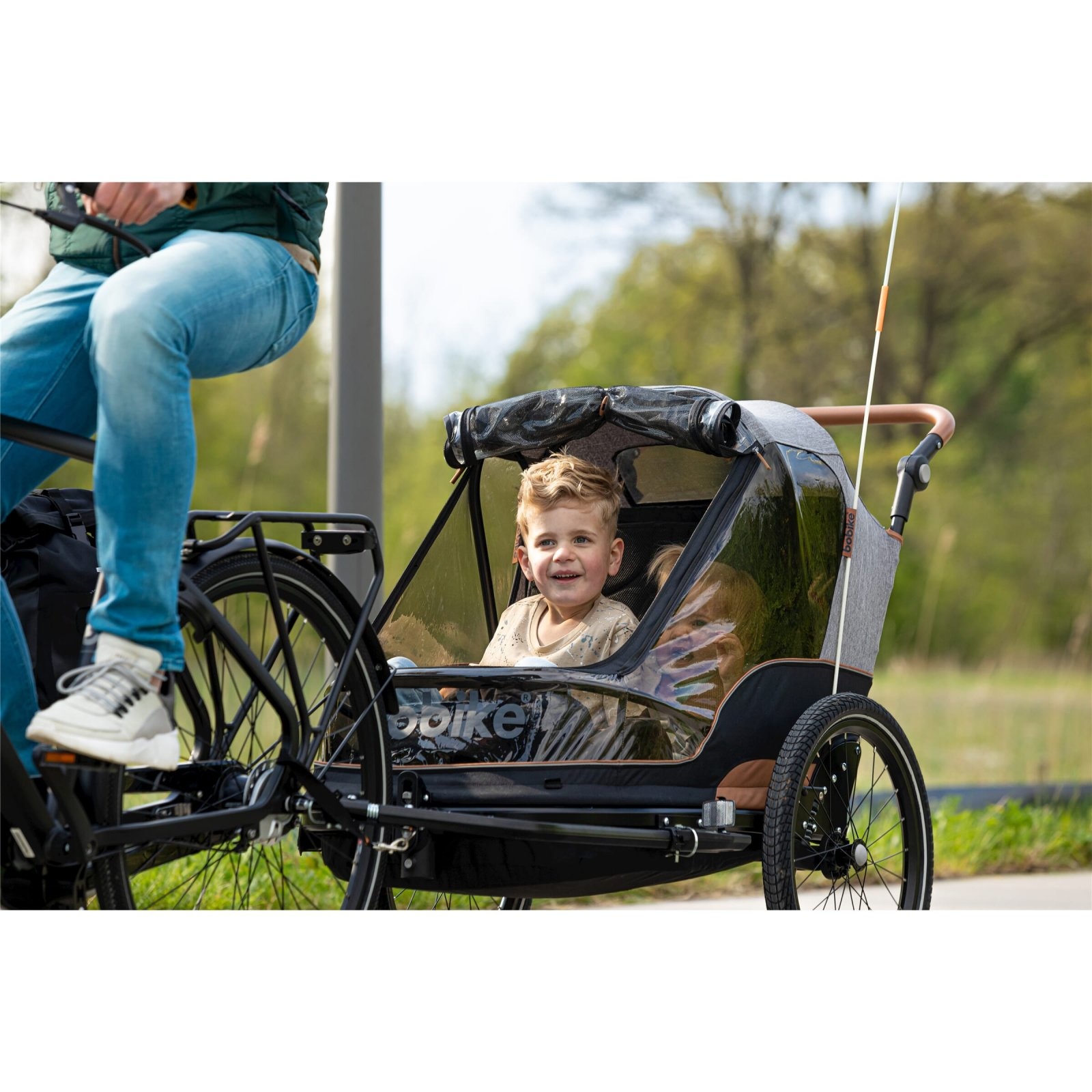 Trailer 2 in 1 Fietskar Grijs