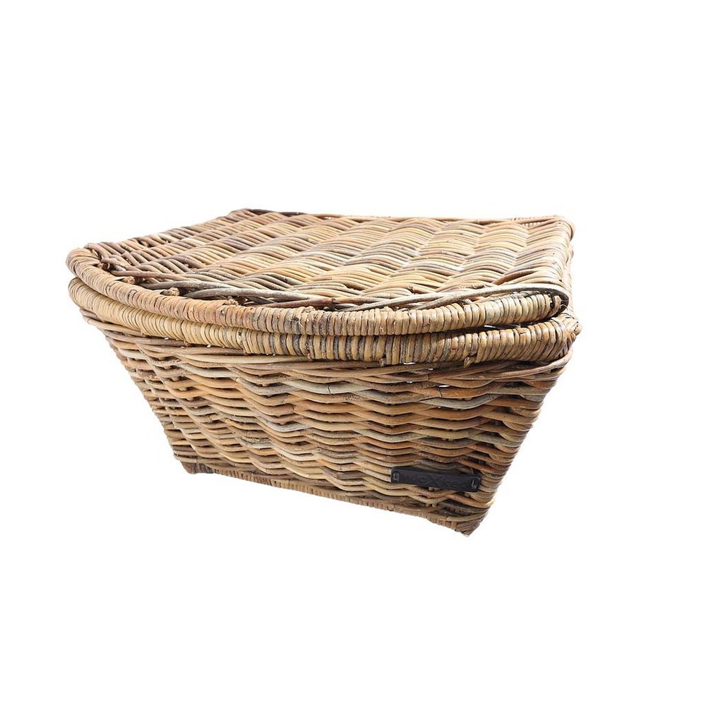 Wicked Rieten Fietsmand Buikmand met Klep Bruin Wicked Rieten Fietsmand Buikmand met Klep Bruin