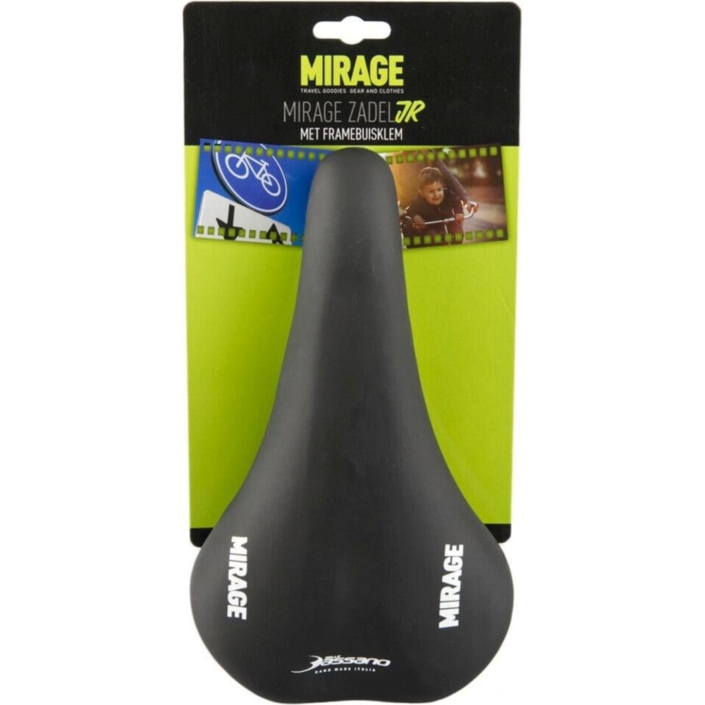 Mirage zadel met zitbuisklem (zadel op stang) voor herenfiets Mirage zadel met zitbuisklem (zadel op stang) voor herenfiets