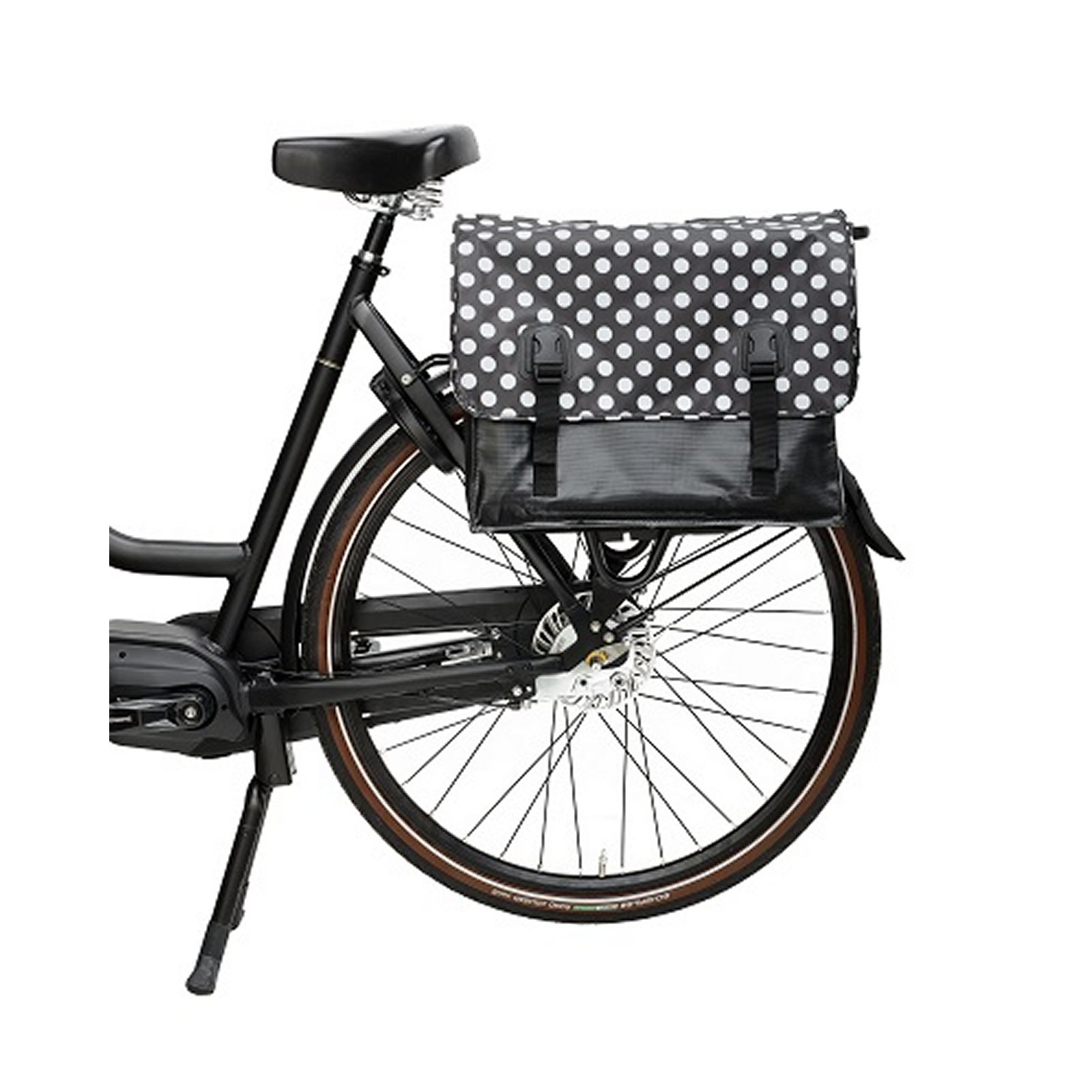 Dubbele Fietstas Classic White Small Dots