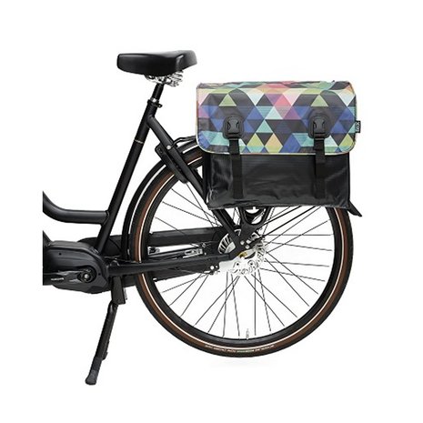Beck Dubbele Fietstas Classic Colored Triangles Beck Dubbele Fietstas Classic Colored Triangles