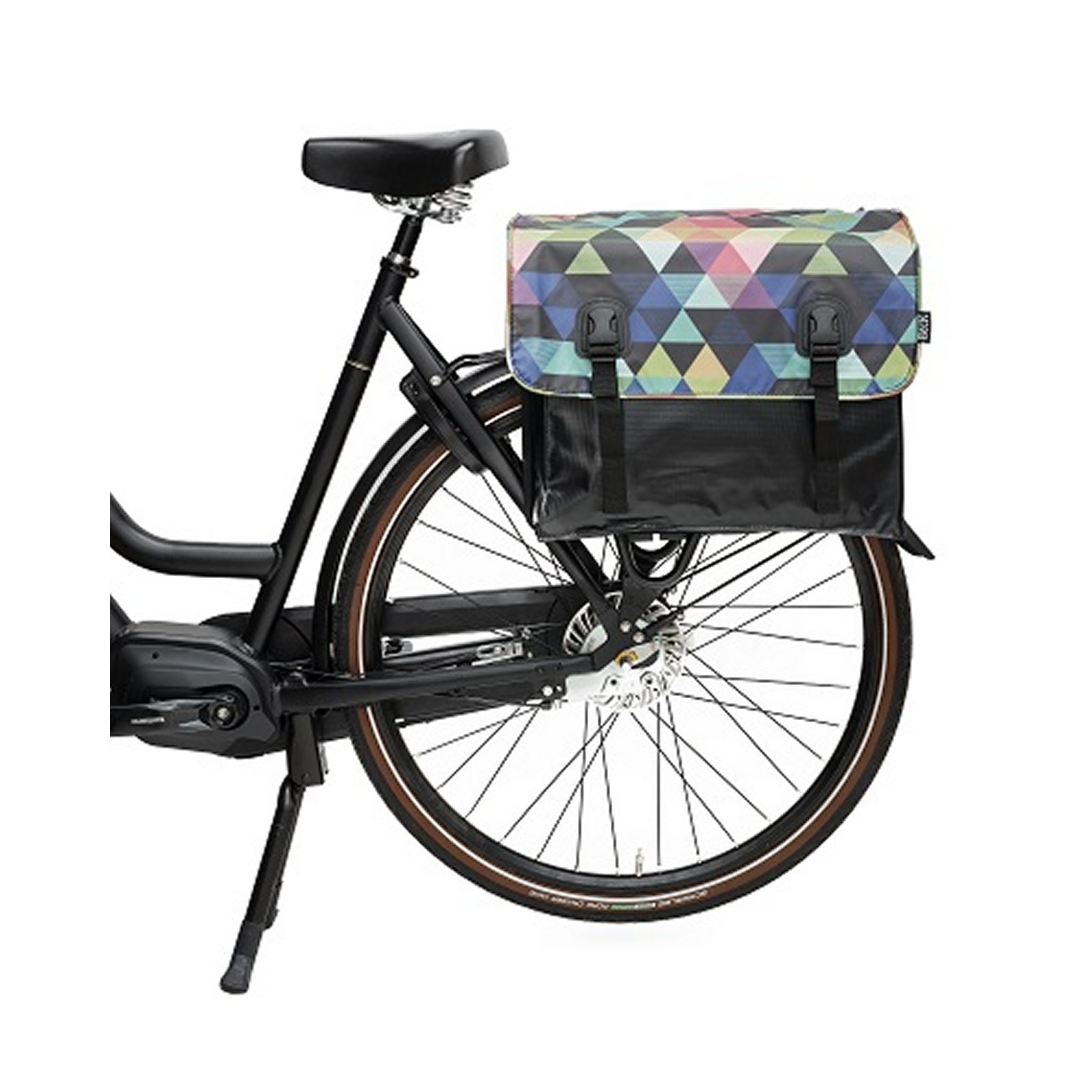 Dubbele Fietstas Classic Colored Triangles