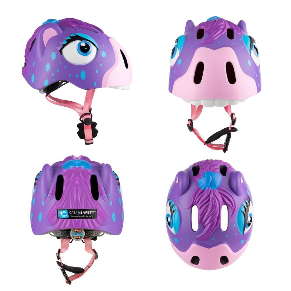 Crazy Safety Kinderhelm / Fietshelm Paarse Pony / Purple Pony Small 49-55 cm Crazy Safety Kinderhelm / Fietshelm Paarse Pony / Purple Pony Small 49-55 cm