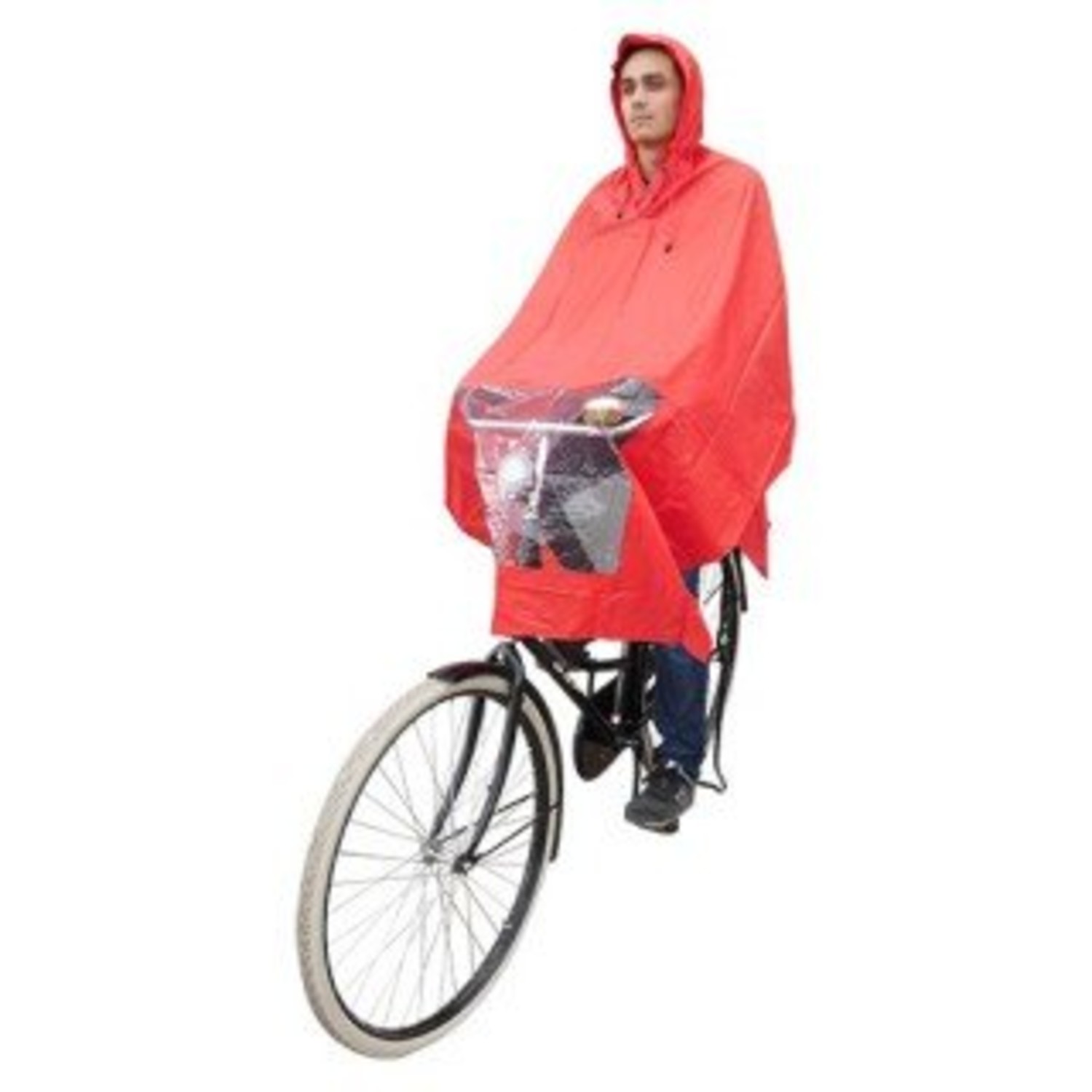 Hooodie Poncho rood, koplampproof, one-size-fits-all -