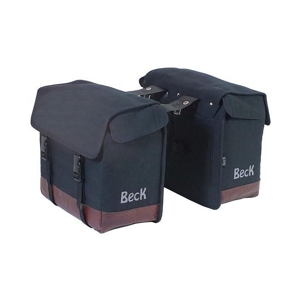 Beck Dubbele Fietstas Natural Zwart