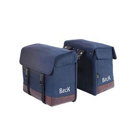 Beck Dubbele Fietstas Natural Blauw Beck Dubbele Fietstas Natural Blauw