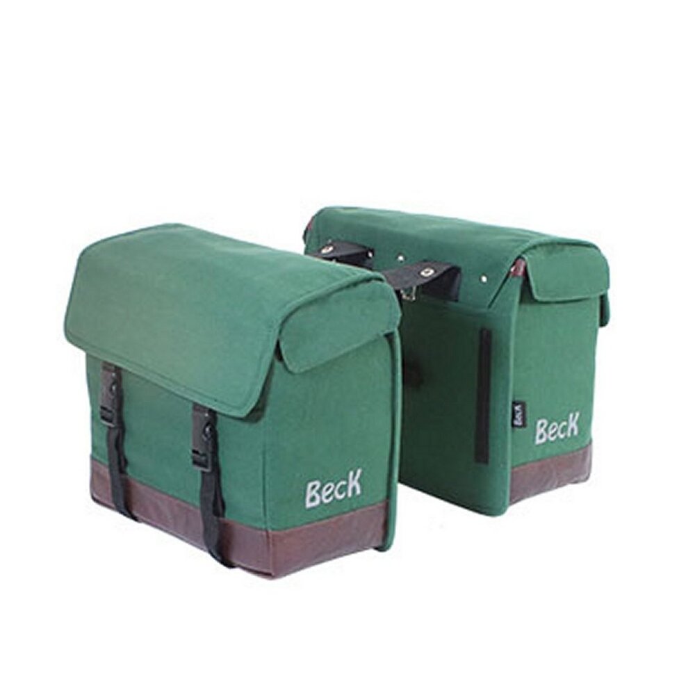 Beck Dubbele Fietstas Natural Groen Beck Dubbele Fietstas Natural Groen