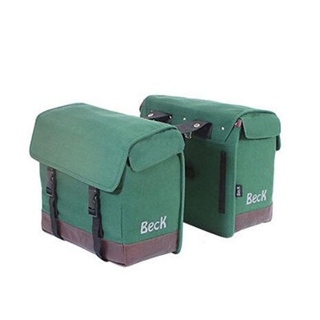 Beck Dubbele Fietstas Natural Groen Beck Dubbele Fietstas Natural Groen