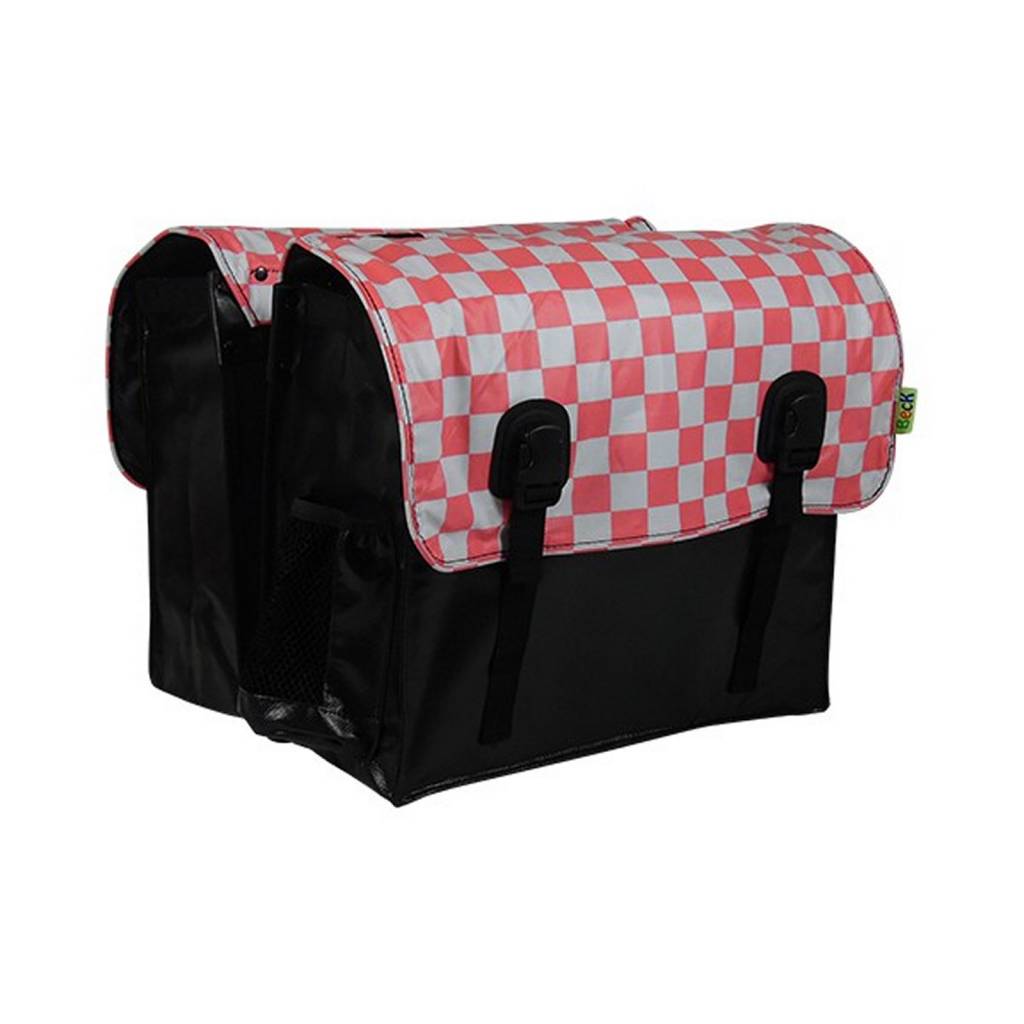 Dubbele Fietstas Classic Pink Checker
