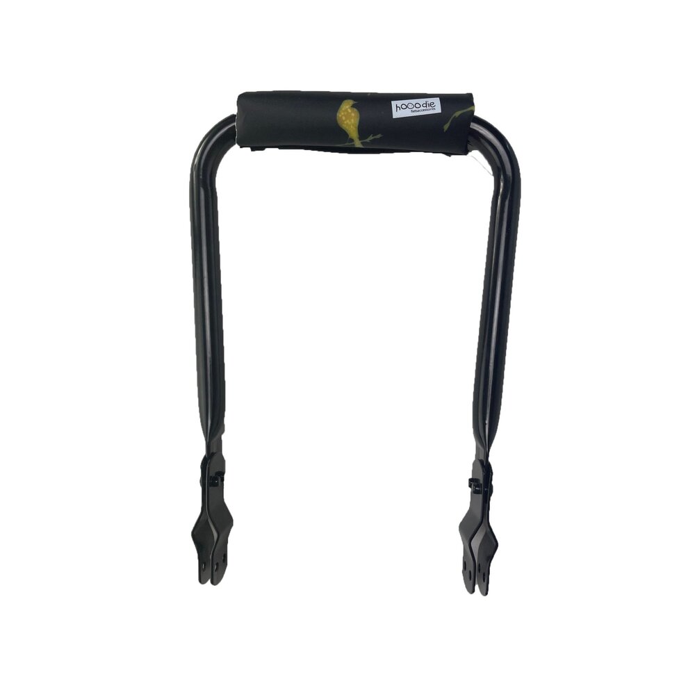 Hooodie Rugsteun Rugleuning  zwart met Gold Birds rugkussentje Hooodie Rugsteun Rugleuning  zwart met Gold Birds rugkussentje