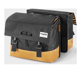 URBAN PROOF Fietstas dubbel 40L recycled grijs geel URBAN PROOF Fietstas dubbel 40L recycled grijs geel