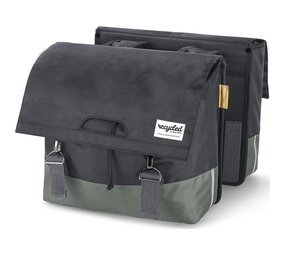 URBAN PROOF Fietstas dubbel 40L recycled groen grijs URBAN PROOF Fietstas dubbel 40L recycled groen grijs