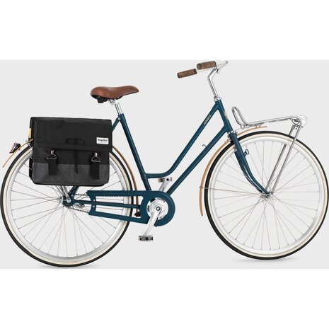 URBAN PROOF Dubbele Fietstas 40 liter recycled Zwart Grijs URBAN PROOF Dubbele Fietstas 40 liter recycled Zwart Grijs