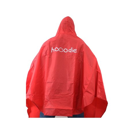 Hooodie Poncho Deluxe , Koplampproof one-size-fits-all Rood Hooodie Poncho Deluxe , Koplampproof one-size-fits-all Rood