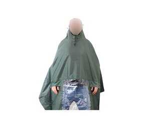 Hooodie Poncho de luxe, Koplampproof one-size-fits-all Olijf