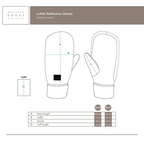 Weathergoods Sweden reflecterende wanten Luna Silver