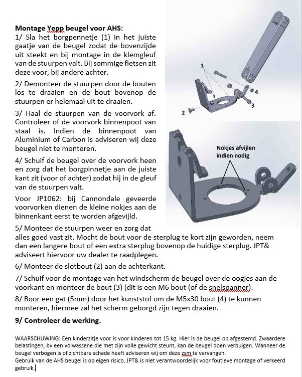Yepp Original Ahead 1 1/8 Stuurpen Montageblok