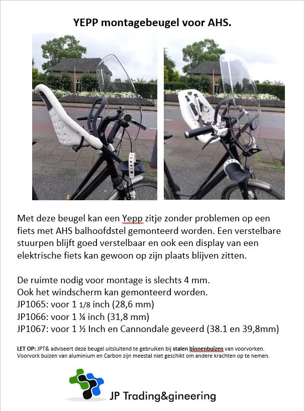 Yepp Original Ahead 1 1/8 Stuurpen Montageblok