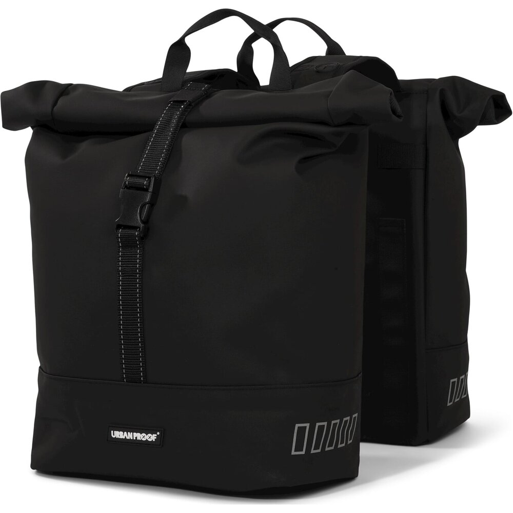 URBAN PROOF double rolltop bag 38L recycled zwart URBAN PROOF double rolltop bag 38L recycled zwart