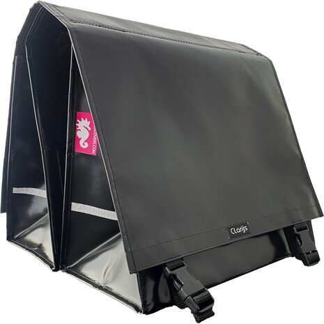 Clarijs Dubbele Fietstas XL PVC 46L zwart Clarijs Dubbele Fietstas XL PVC 46L zwart