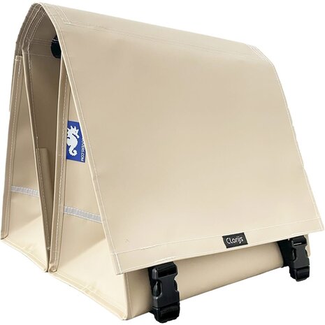 Clarijs Dubbele Fietstas XL PVC 46L met uitsparing matt zand Clarijs Dubbele Fietstas XL PVC 46L met uitsparing matt zand