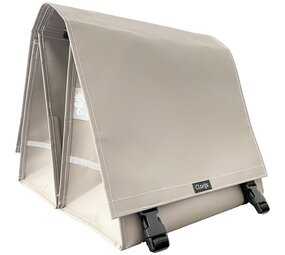 Clarijs Dubbele Fietstas XL PVC 46L met uitsparing matt taupe