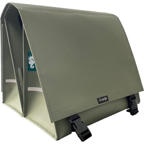 Clarijs Dubbele Fietstas XL PVC 46L matt olijf Clarijs Dubbele Fietstas XL PVC 46L matt olijf