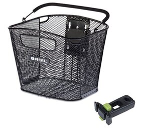 Basil mand Bold front KF + stuurpen houder KF 26L zwart Basil mand Bold front KF + stuurpen houder KF 26L zwart