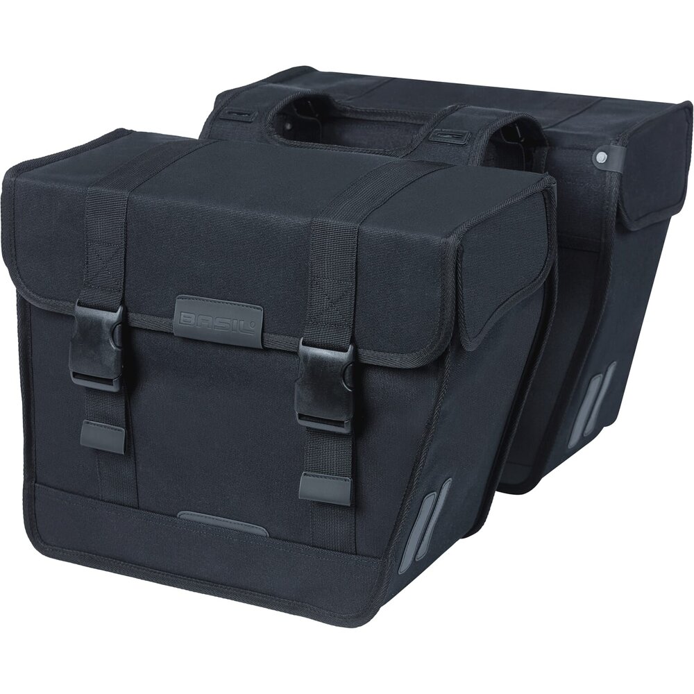 Basil Dubbele Fietstas Kavan Eco Classic Rounded zwart 46L