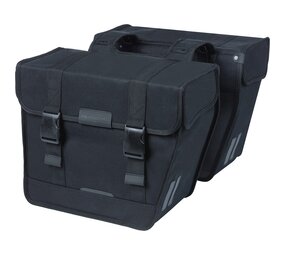 Basil Dubbele Fietstas Kavan Eco Classic Rounded zwart 46L