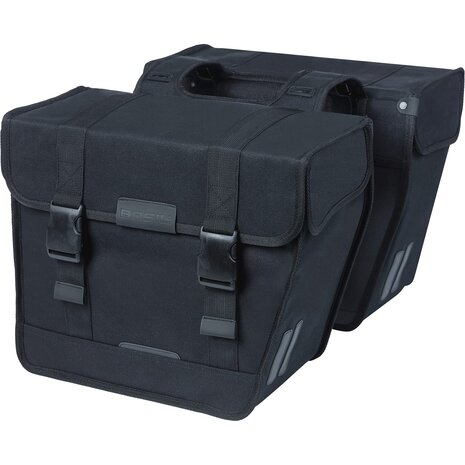 Basil Dubbele Fietstas Kavan Eco Classic Rounded zwart 46L