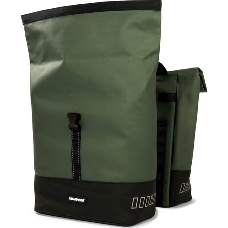 URBAN PROOF double rolltop bag 38L recycled groen URBAN PROOF double rolltop bag 38L recycled groen