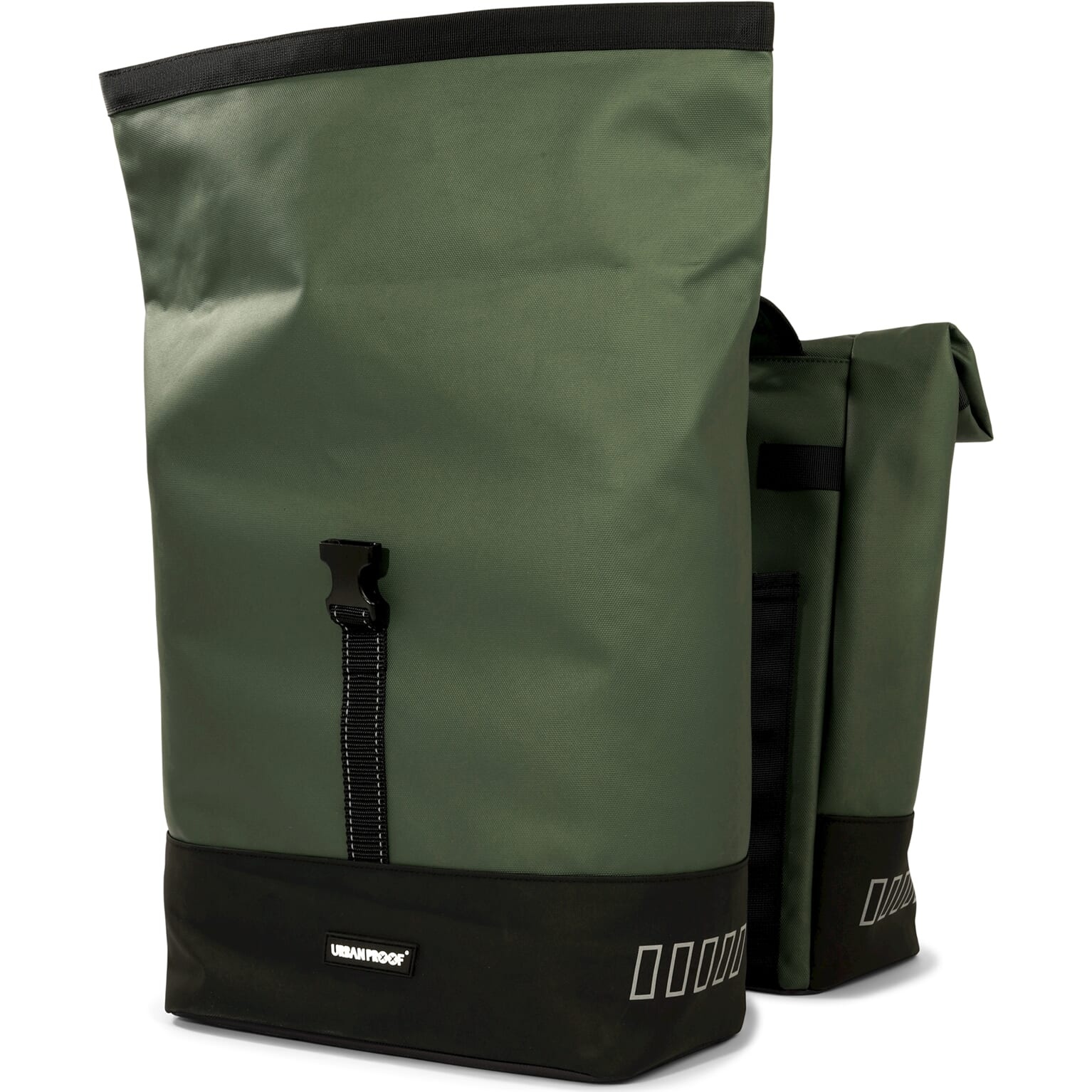 double rolltop bag 38L recycled groen