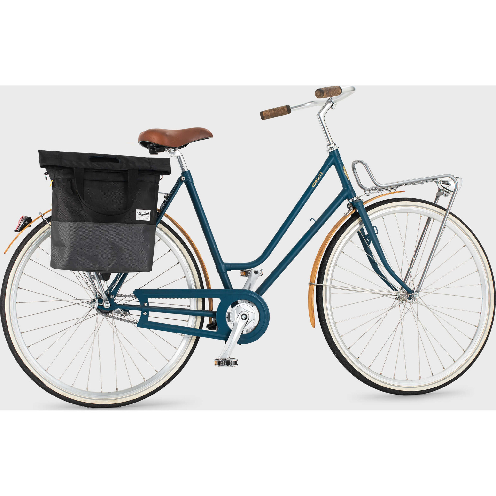 shoppertas 20L recycled zwart grijs