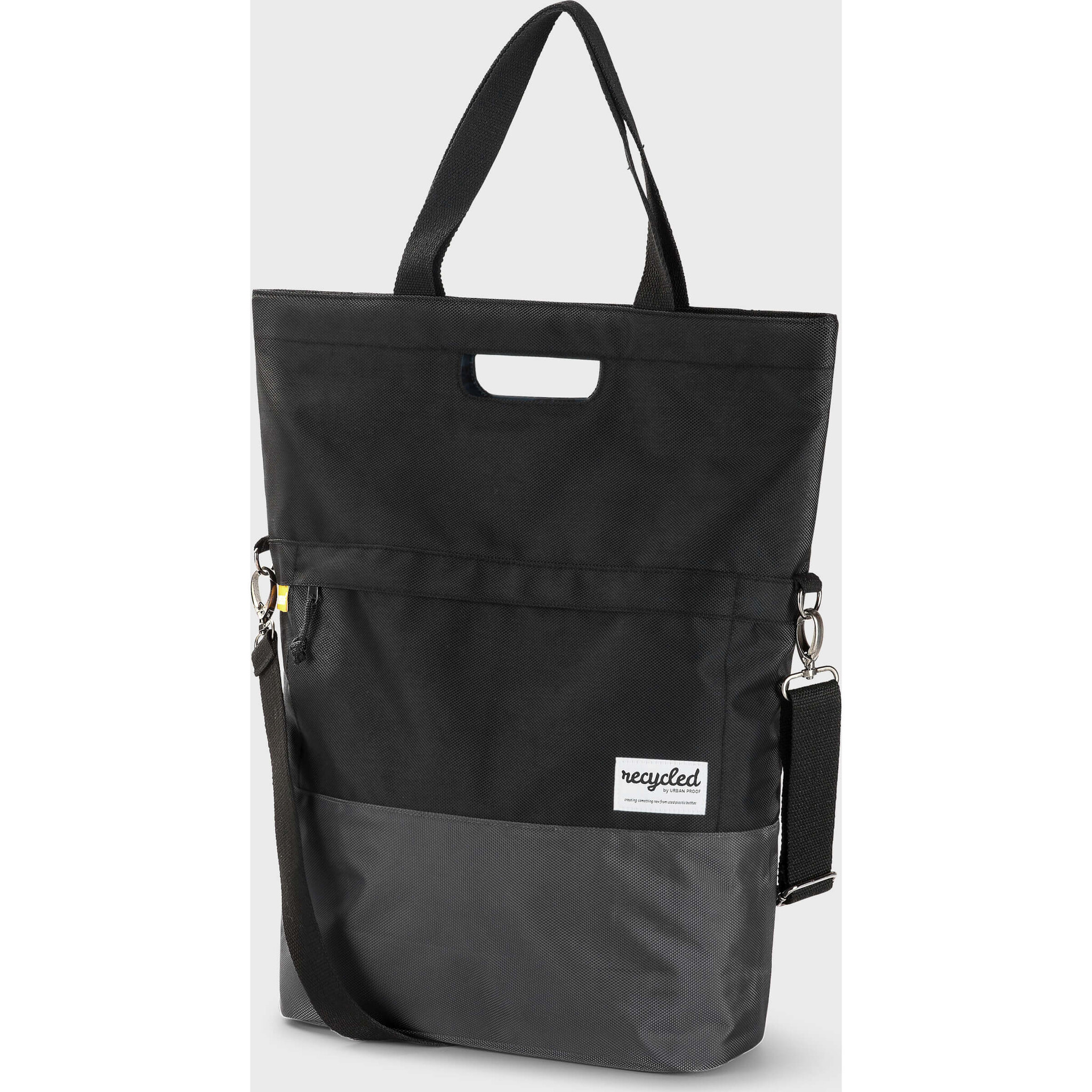 Urban Proof shopper fietstas 20 liter polyetheen zwart-grijs