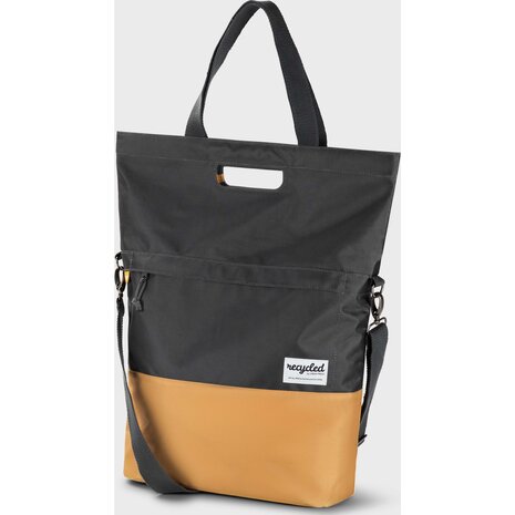URBAN PROOF shoppertas 20L recycled grijs geel URBAN PROOF shoppertas 20L recycled grijs geel
