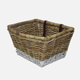 Wicked Rieten Fietsmand Buikmand Grijs Wit Wicked Rieten Fietsmand Buikmand Grijs Wit