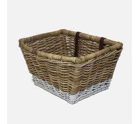 Wicked Rieten Fietsmand Buikmand Grijs Wit Wicked Rieten Fietsmand Buikmand Grijs Wit