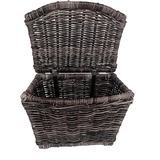 Wicked Rieten Fietsmand Buikmand met Klep Zwart Wicked Rieten Fietsmand Buikmand met Klep Zwart