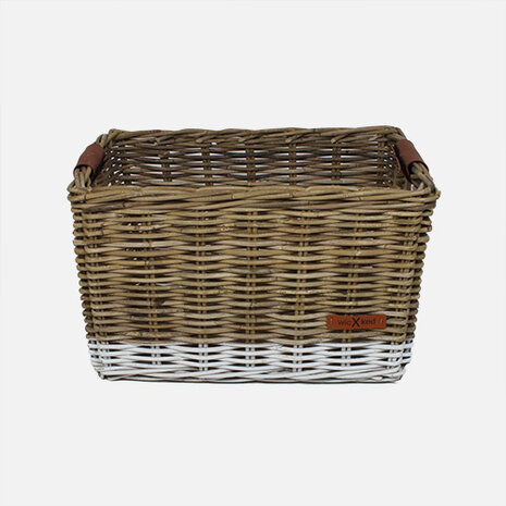 Wicked Rieten Fietsmand Grijs Wit Maat XtraL arge Wicked Rieten Fietsmand Grijs Wit Maat XtraL arge