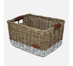 Wicked Rieten Fietsmand Grijs Wit Maat L Wicked Rieten Fietsmand Grijs Wit Maat L