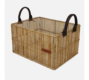 Wicked Rieten Fietsmand met leren hengsels slimit Wicked Rieten Fietsmand met leren hengsels slimit