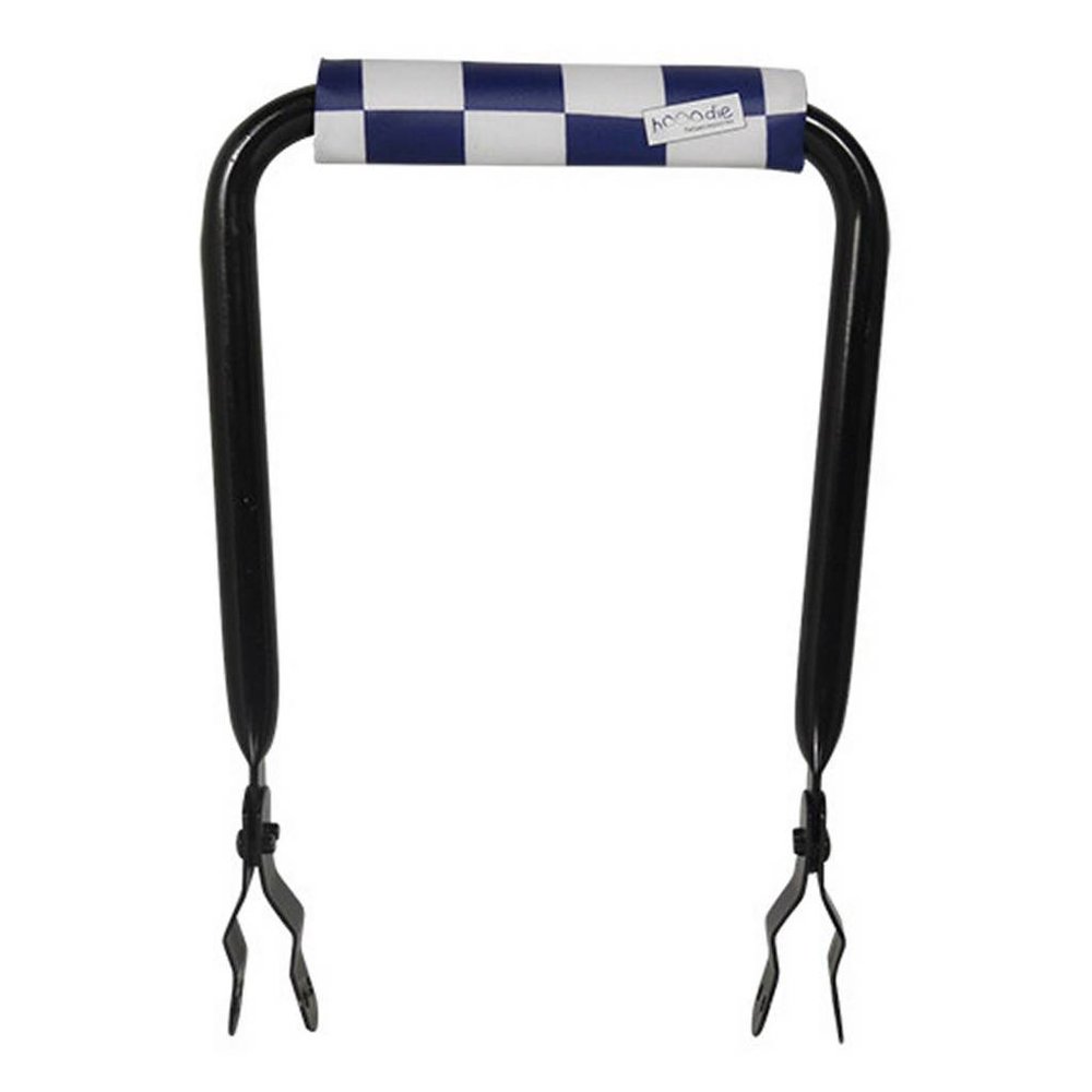 Hooodie Rugsteun Rugleuning  zwart met Navy Checkers rugkussentje Hooodie Rugsteun Rugleuning  zwart met Navy Checkers rugkussentje